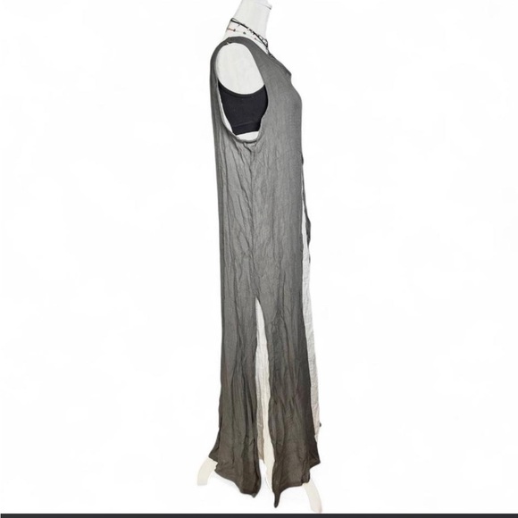 Boho Joli Grey Linen-esque Maxi Dress Size Medium - Picture 6 of 7